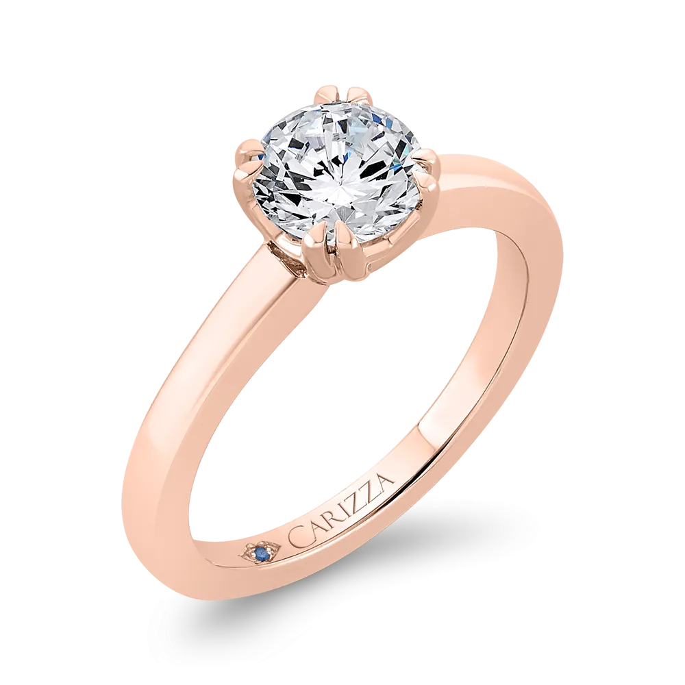 14K Rose Gold Solitaire Engagement Ring (Semi-Mount)