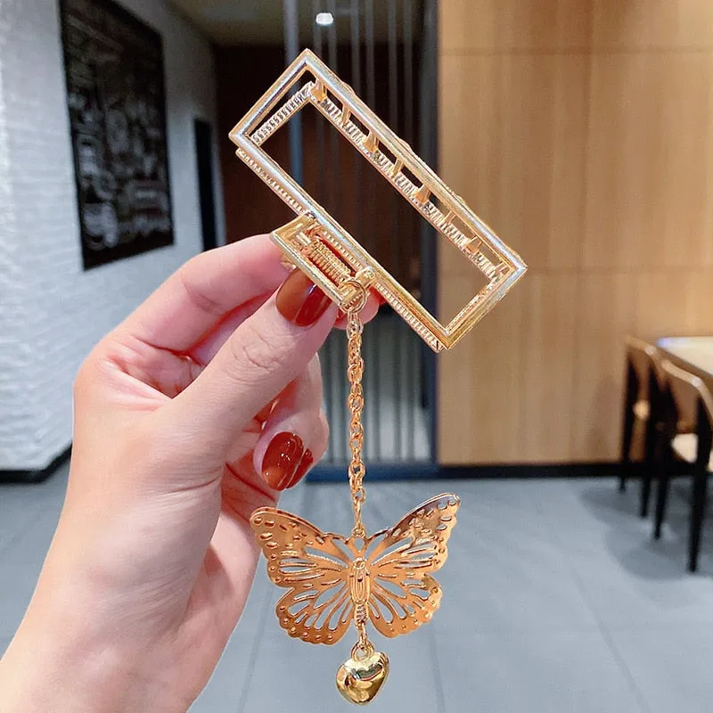 2021 New Women Elegant Gold Silver Hollow Geometric Metal Hair Claw Vintage Hair Clips Headband Hairpin Fashion Hair Accessories