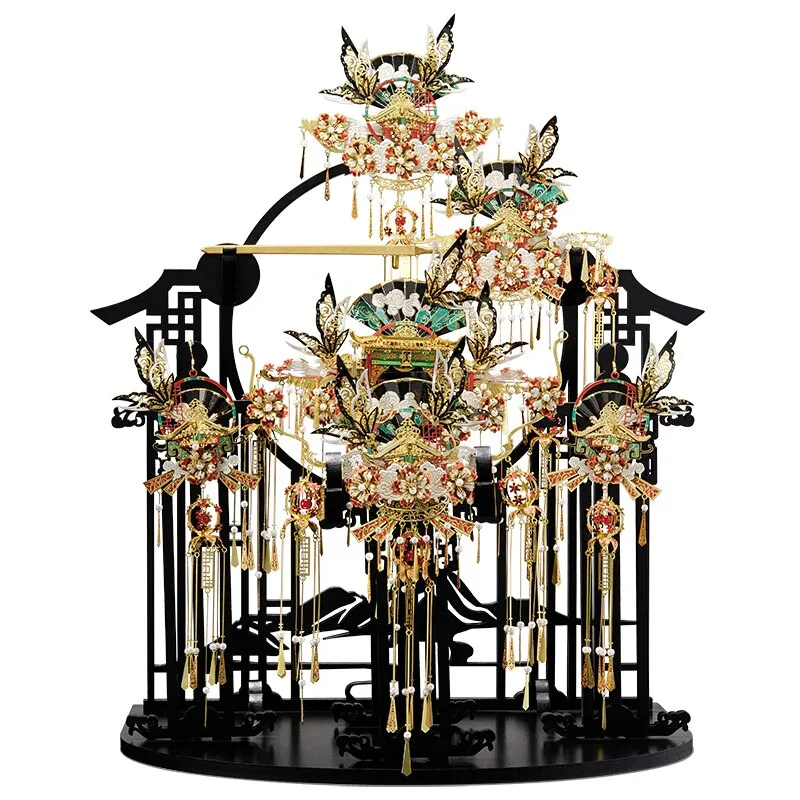 3D Metal Puzzles Jewelry of the Imperial Palace Earing&amp;Hairpin&amp;Necklace Assembly Model Kits Home Decoration Jigsaw Toy