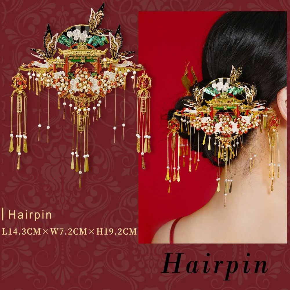 3D Metal Puzzles Jewelry of the Imperial Palace Earing&amp;Hairpin&amp;Necklace Assembly Model Kits Home Decoration Jigsaw Toy
