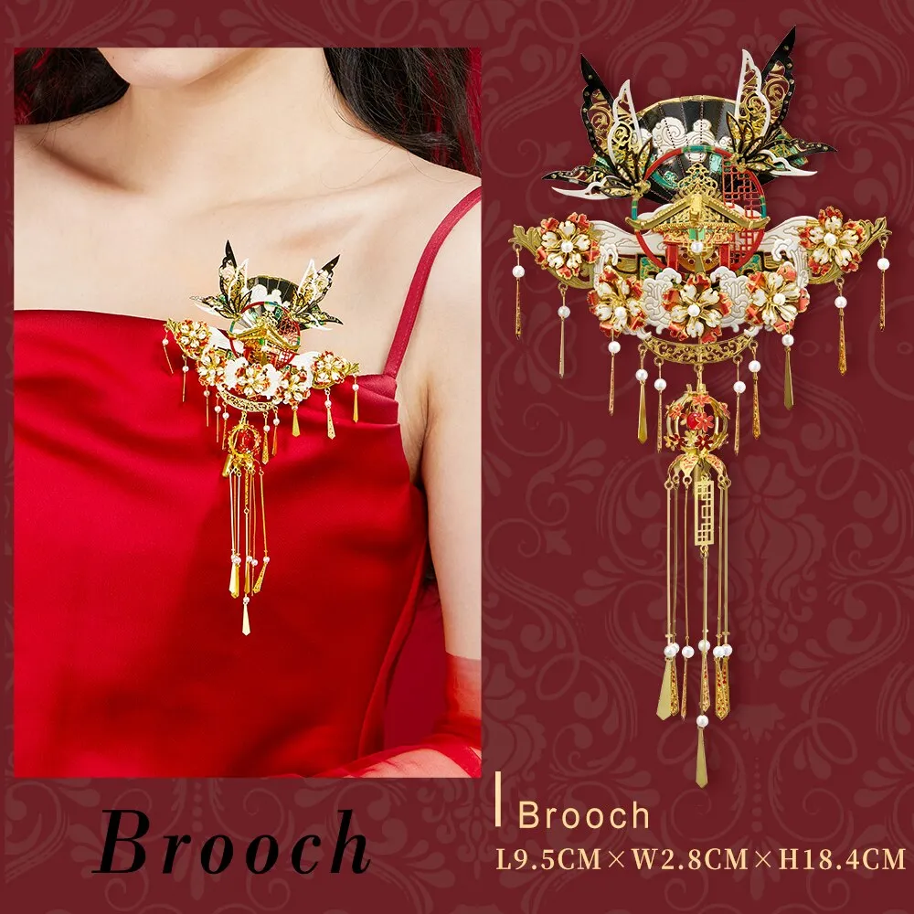 3D Metal Puzzles Jewelry of the Imperial Palace Earing&amp;Hairpin&amp;Necklace Assembly Model Kits Home Decoration Jigsaw Toy