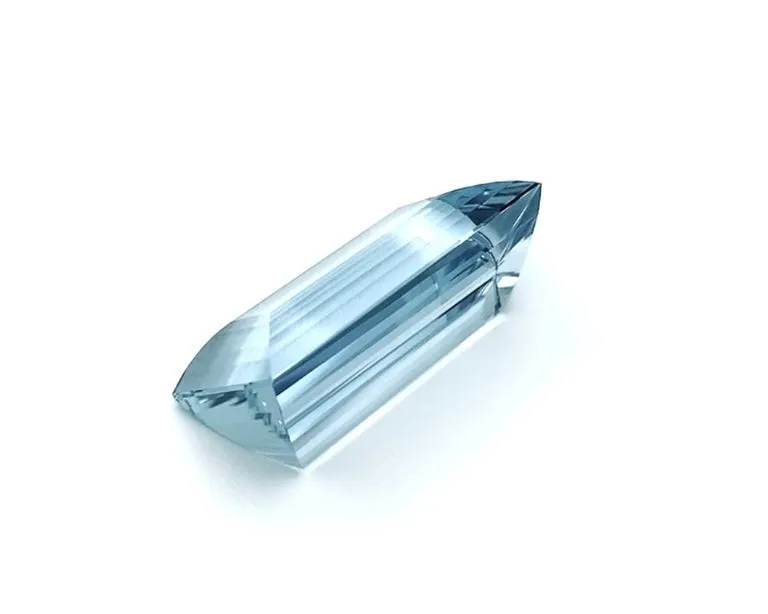 74.72 Carat Rectangular Aquamarine Unset Loose Necklace Enhancer, Collector Gem