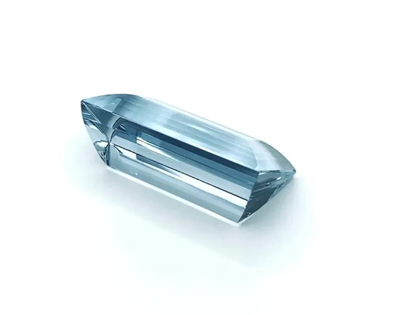74.72 Carat Rectangular Aquamarine Unset Loose Necklace Enhancer, Collector Gem