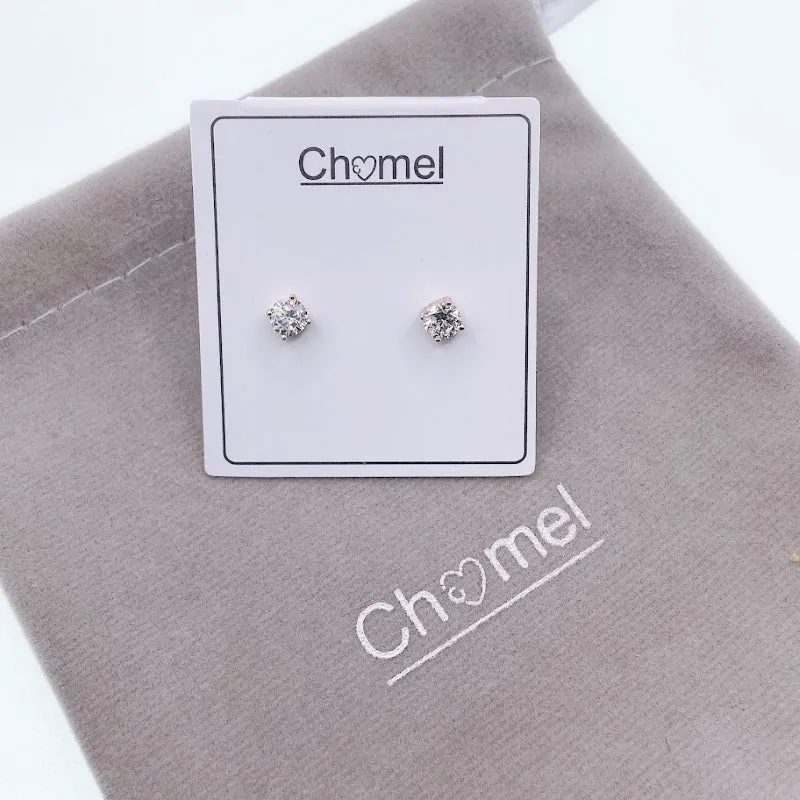 7mm Cubic Zirconia Solitaire Stud Earring