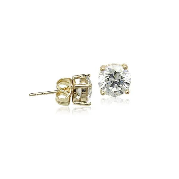 7mm Cubic Zirconia Solitaire Stud Earring