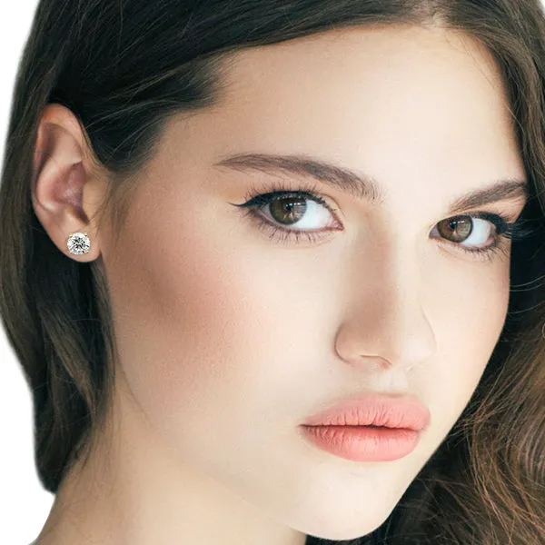 7mm Cubic Zirconia Solitaire Stud Earring