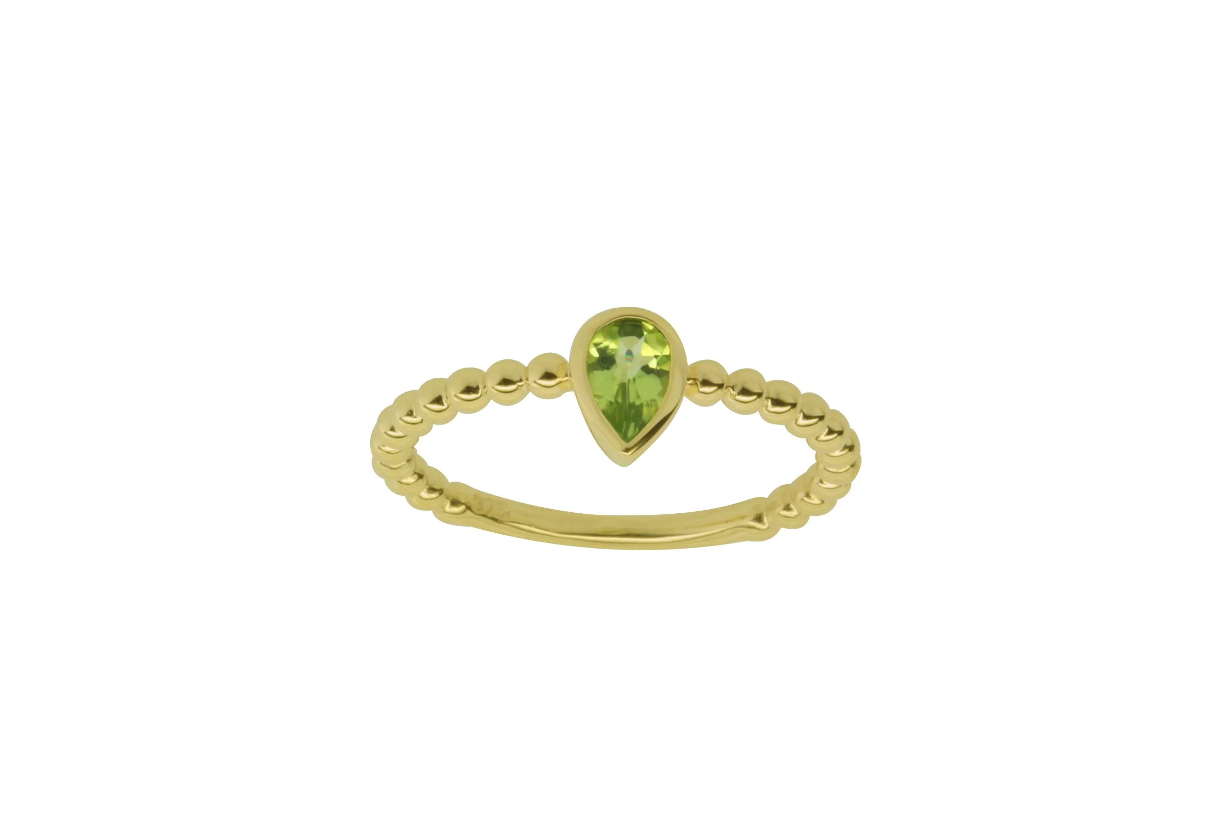 9k Yellow Gold Peridot Ring