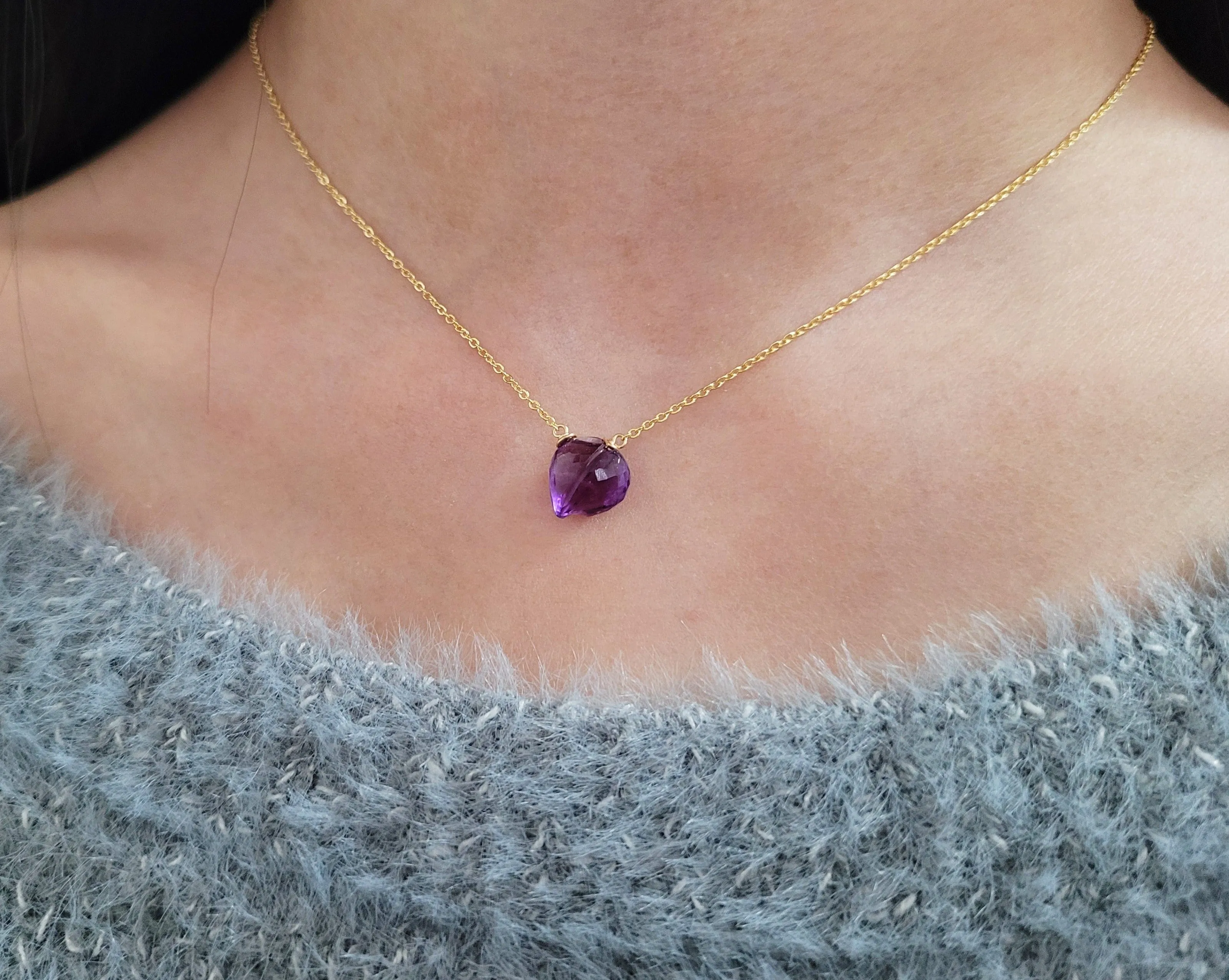 Amethyst Heart Pendant