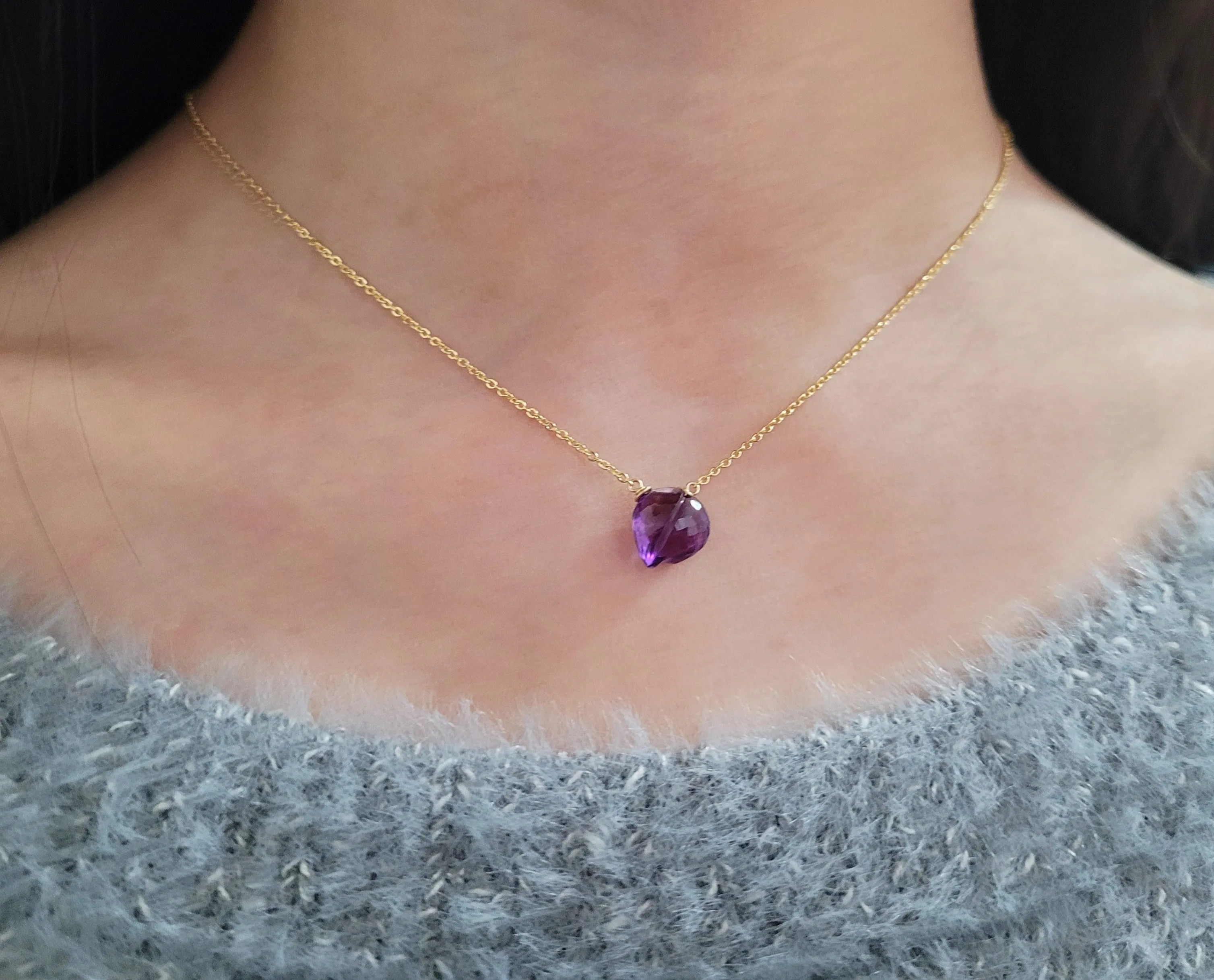 Amethyst Heart Pendant