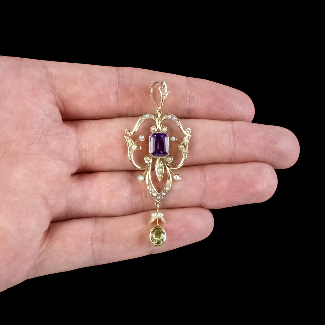 Antique Edwardian Suffragette Pendant 9ct Gold
