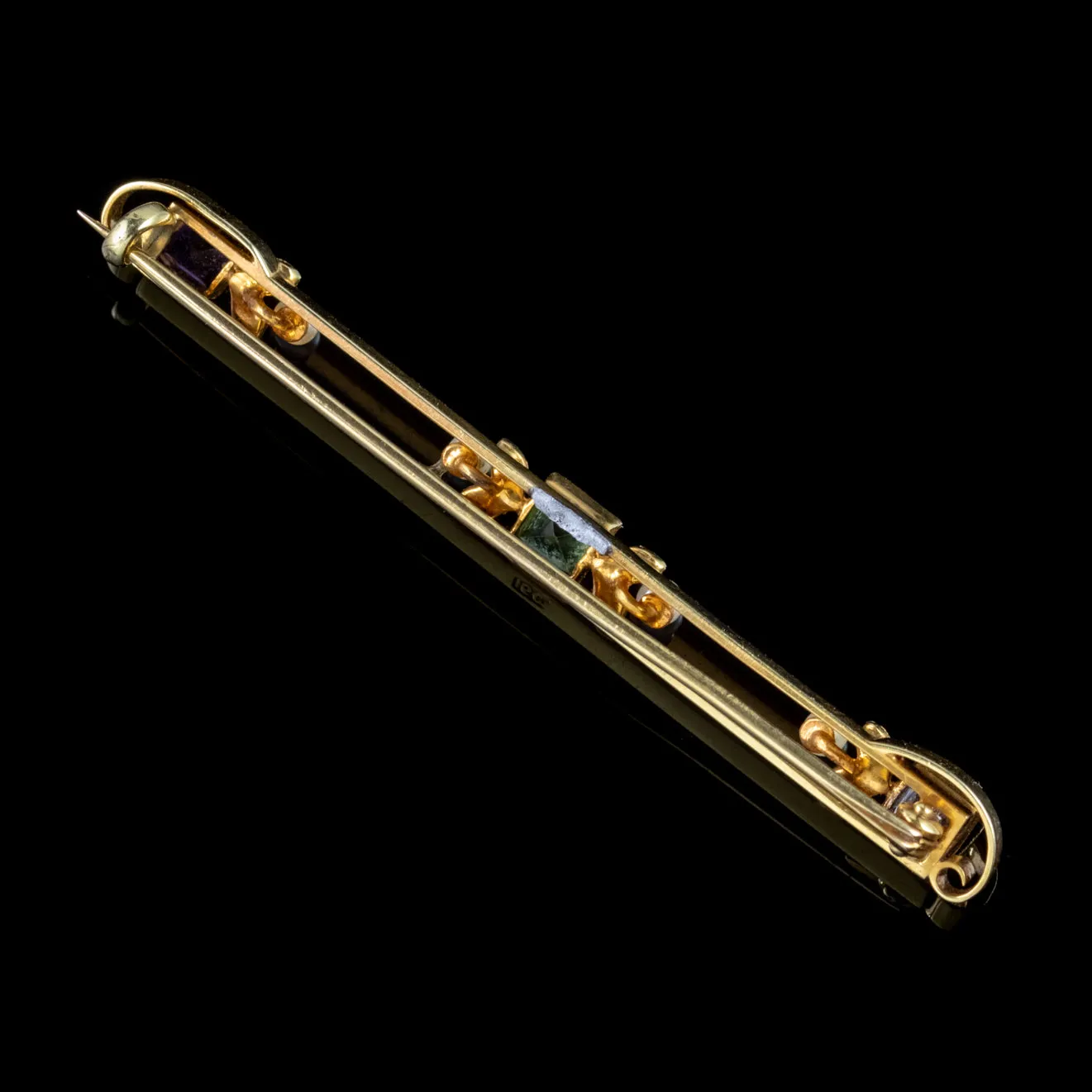 Antique Suffragette Bar Brooch 15Ct Gold Edwardian Circa 1910