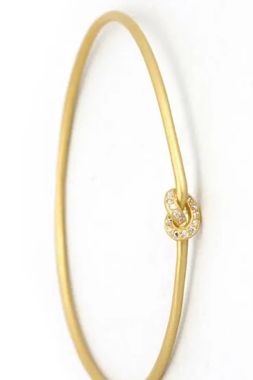 Bangle Chocca Luna Knot with White Topaz Gemstones