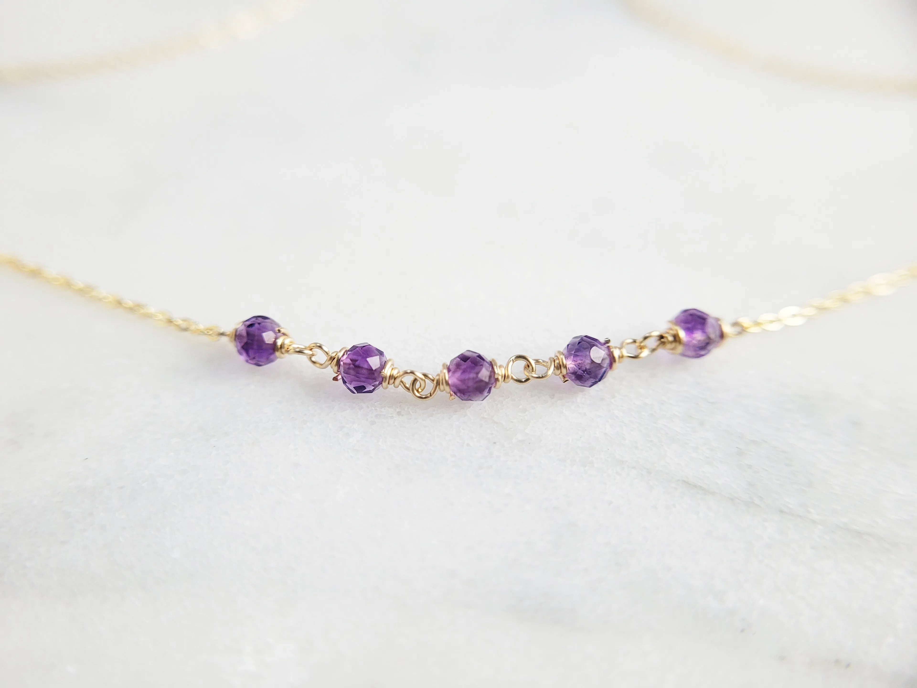 Beaded Purple Amethyst Necklace