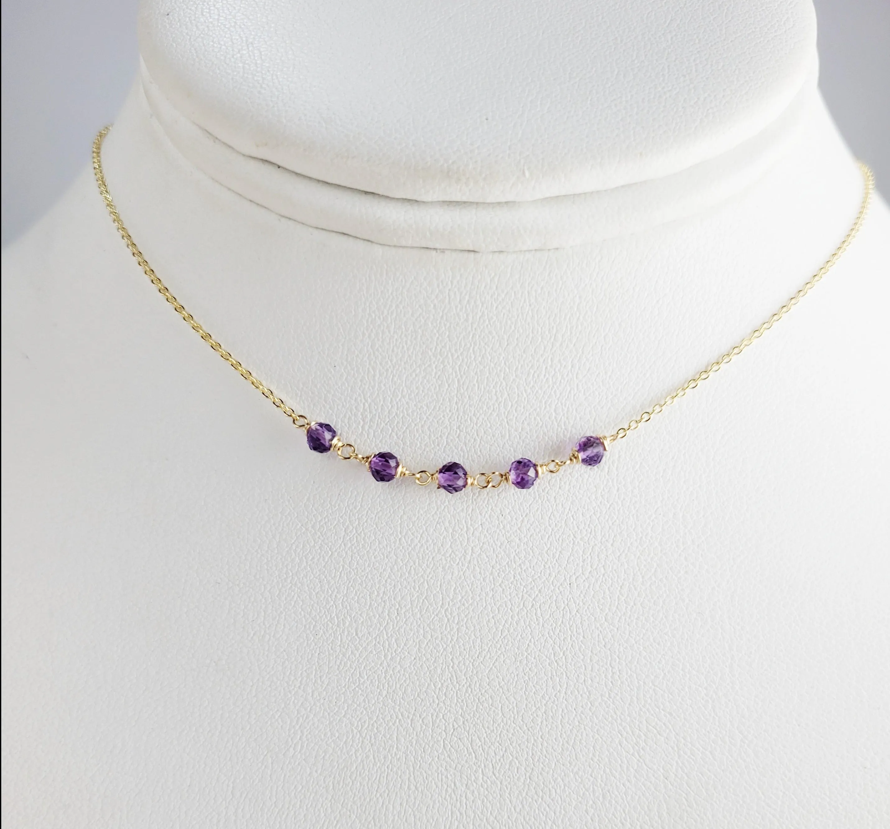 Beaded Purple Amethyst Necklace