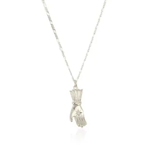 Birthstone hand pendant silver