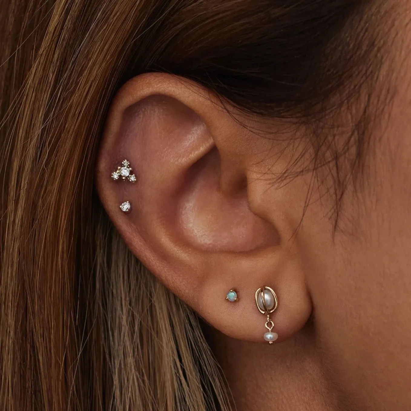 Caged Pearl Drop Earrings