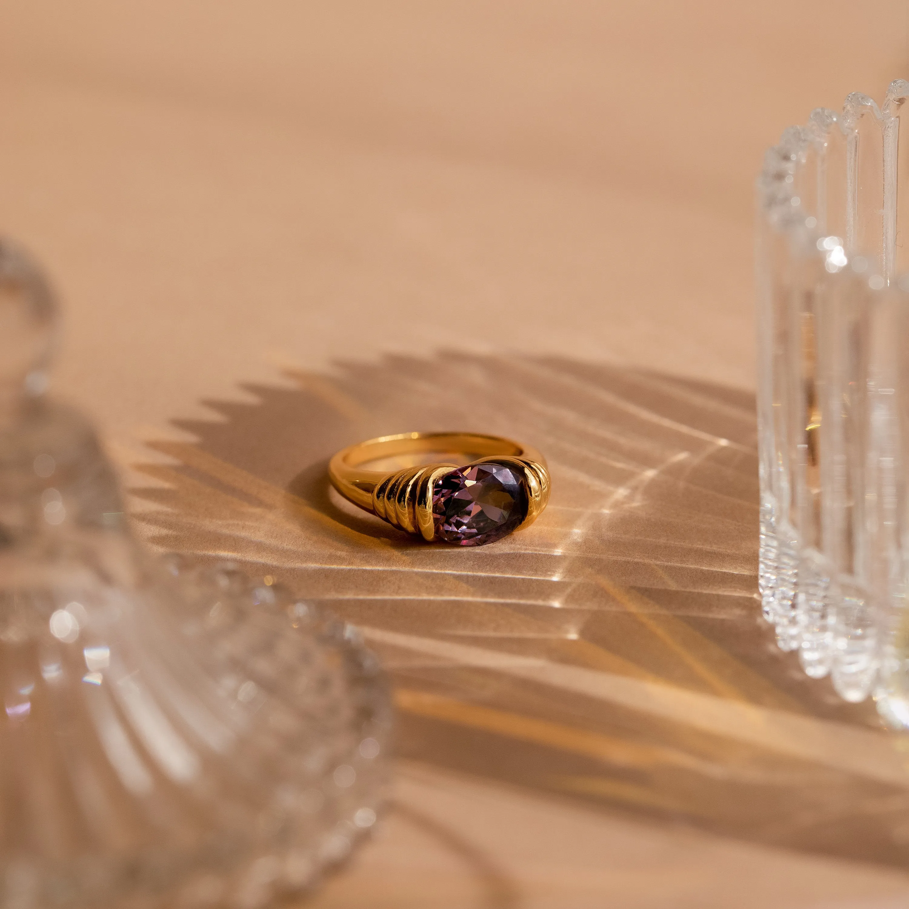 Dark Amethyst Signet Ring