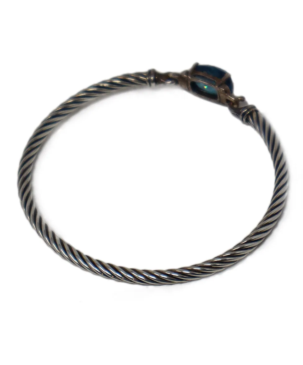 David Yurman Sterling Silver & Topaz Diamond Bracelet