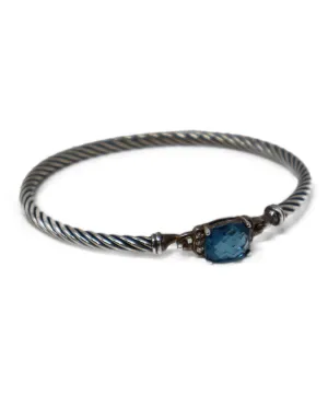 David Yurman Sterling Silver & Topaz Diamond Bracelet