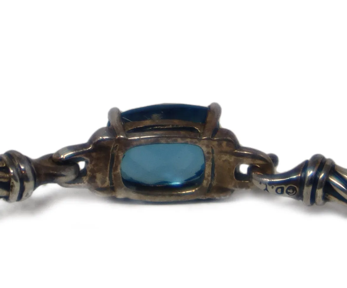 David Yurman Sterling Silver & Topaz Diamond Bracelet