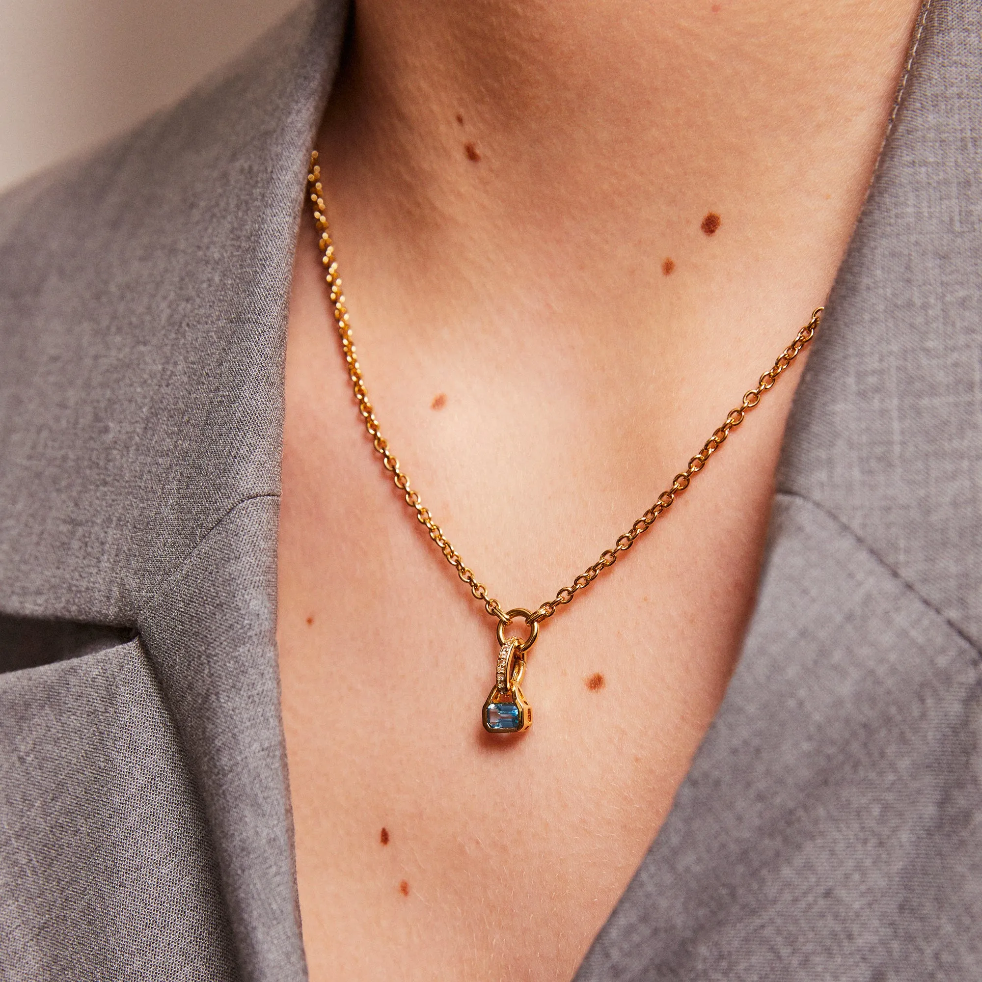 December: Swiss Blue Topaz Charm