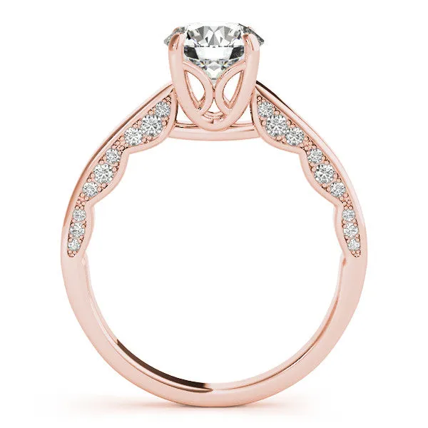 Diamond Surprise Engagement Ring Moissanite Center Stone Wedding Set
