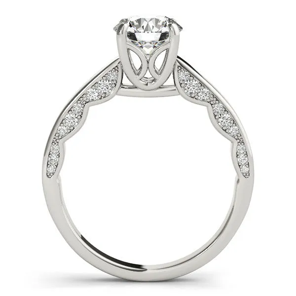 Diamond Surprise Engagement Ring Moissanite Center Stone Wedding Set