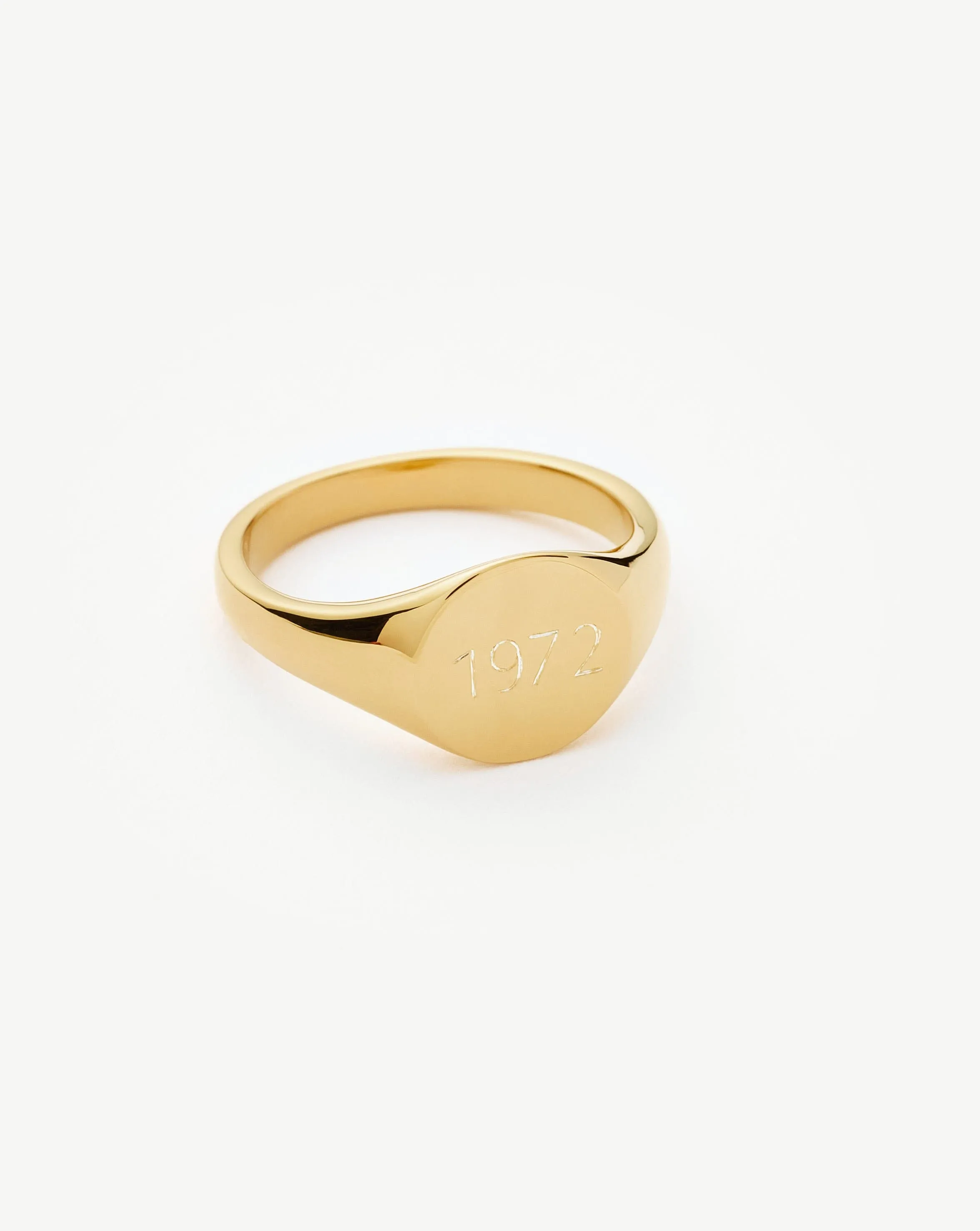 Engravable Round Signet Ring | 18ct Gold Vermeil