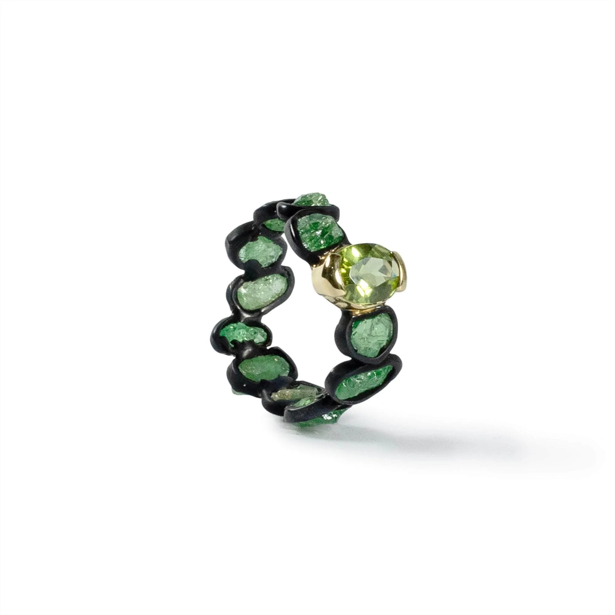 Gamta Tsavorite and Peridot Ring