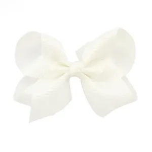 Girl's Ribbon Bow Clip - White