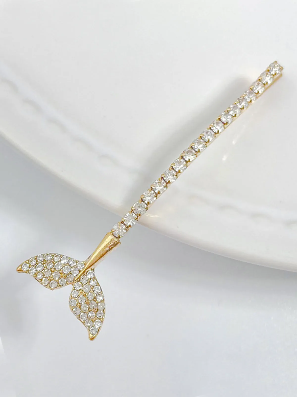 Gold  Fishtail Side Bangs Hairclip