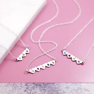 Heart Personalised Family Birthstone Necklace