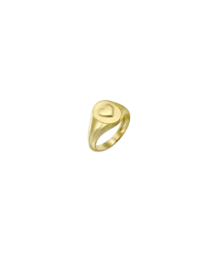 Heart Signet Ring - 18K Gold Vermeil
