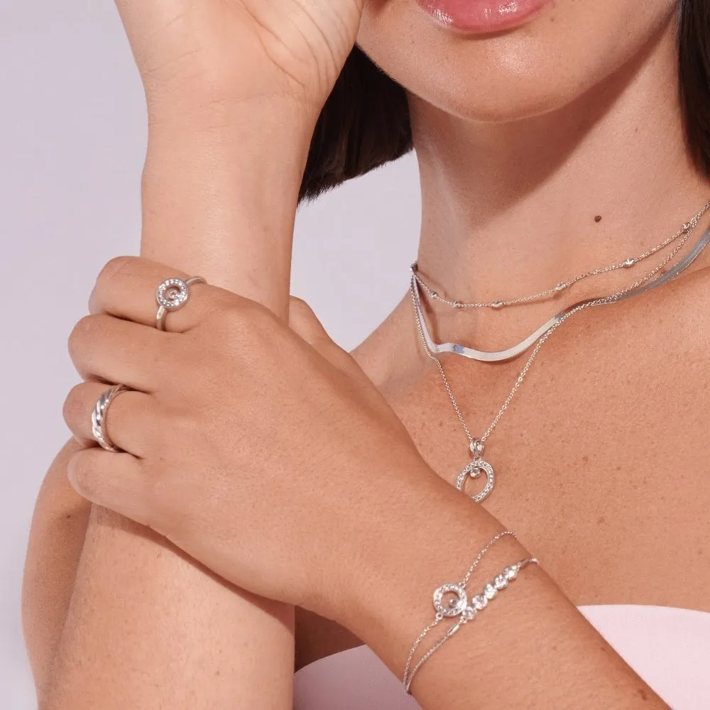 Hot Diamonds Sterling Silver White Topaz Orbit Bracelet