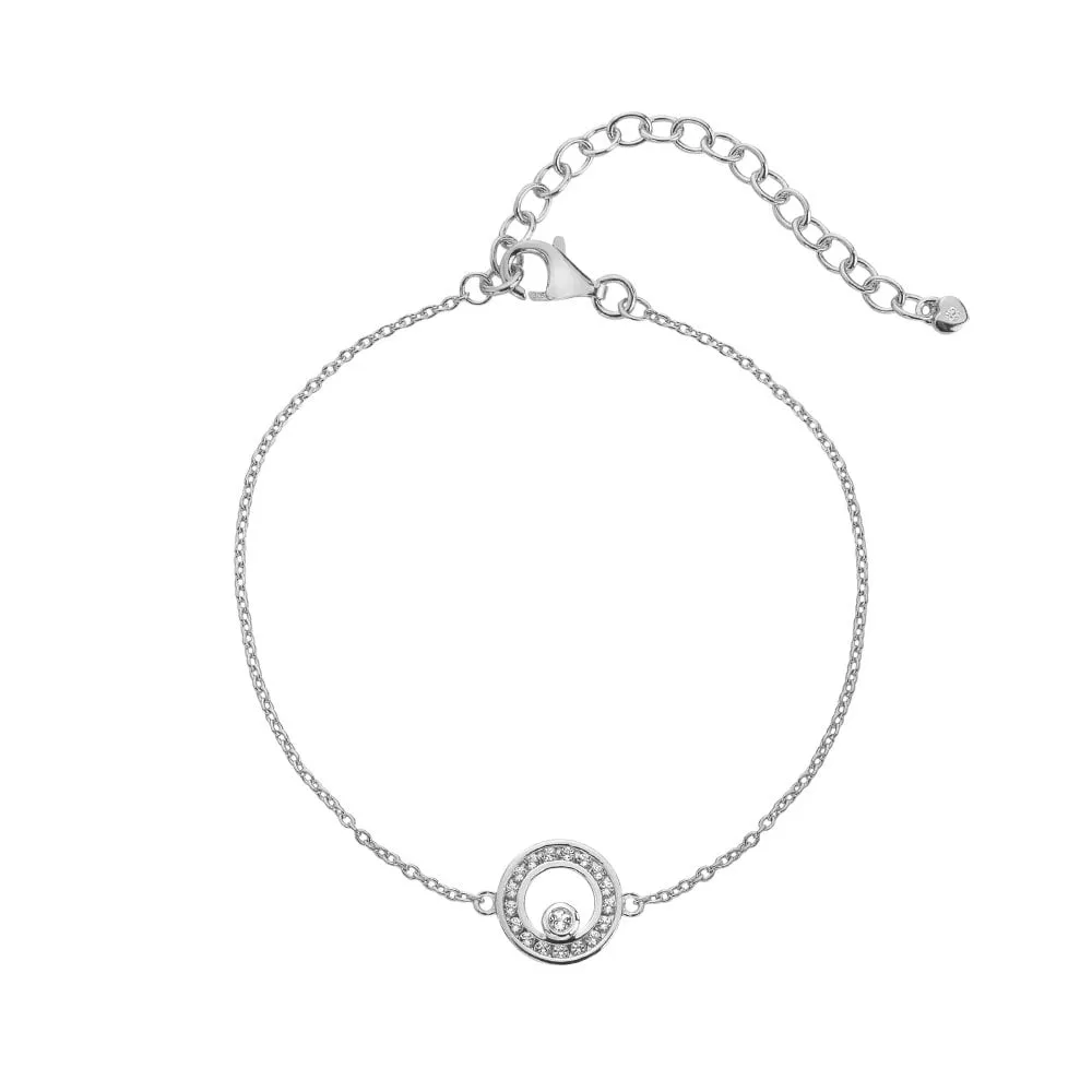 Hot Diamonds Sterling Silver White Topaz Orbit Bracelet