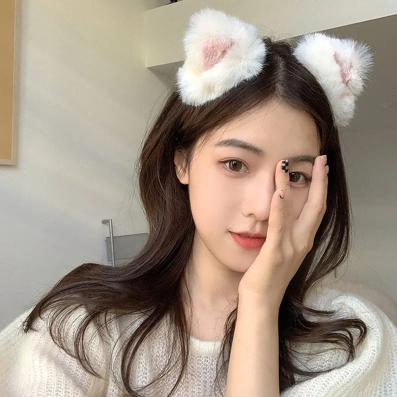 Kawaii Lolita Plush Cat Ears Hairpin
