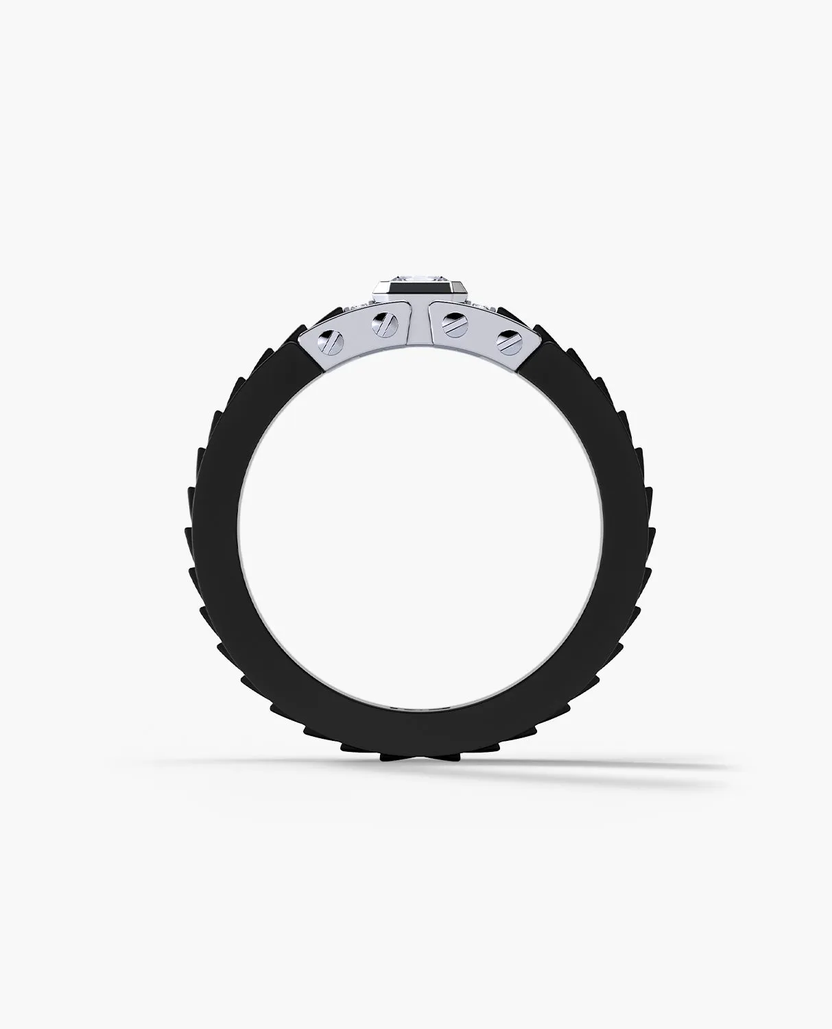 LA PAZ Atomic Silicone & Gold Ring with 0.50ct Diamonds