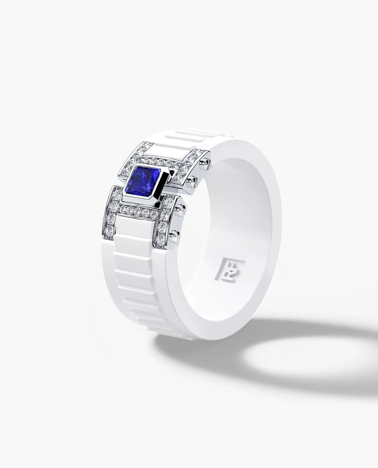 LA PAZ Atomic Silicone & Gold Ring with 0.50ct Diamonds