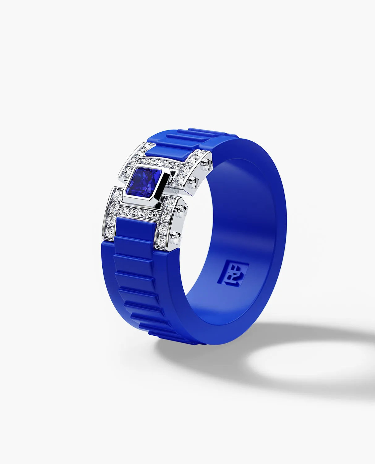 LA PAZ Atomic Silicone & Gold Ring with 0.50ct Diamonds
