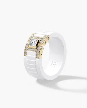 LA PAZ Atomic Silicone & Gold Ring with 0.50ct Diamonds