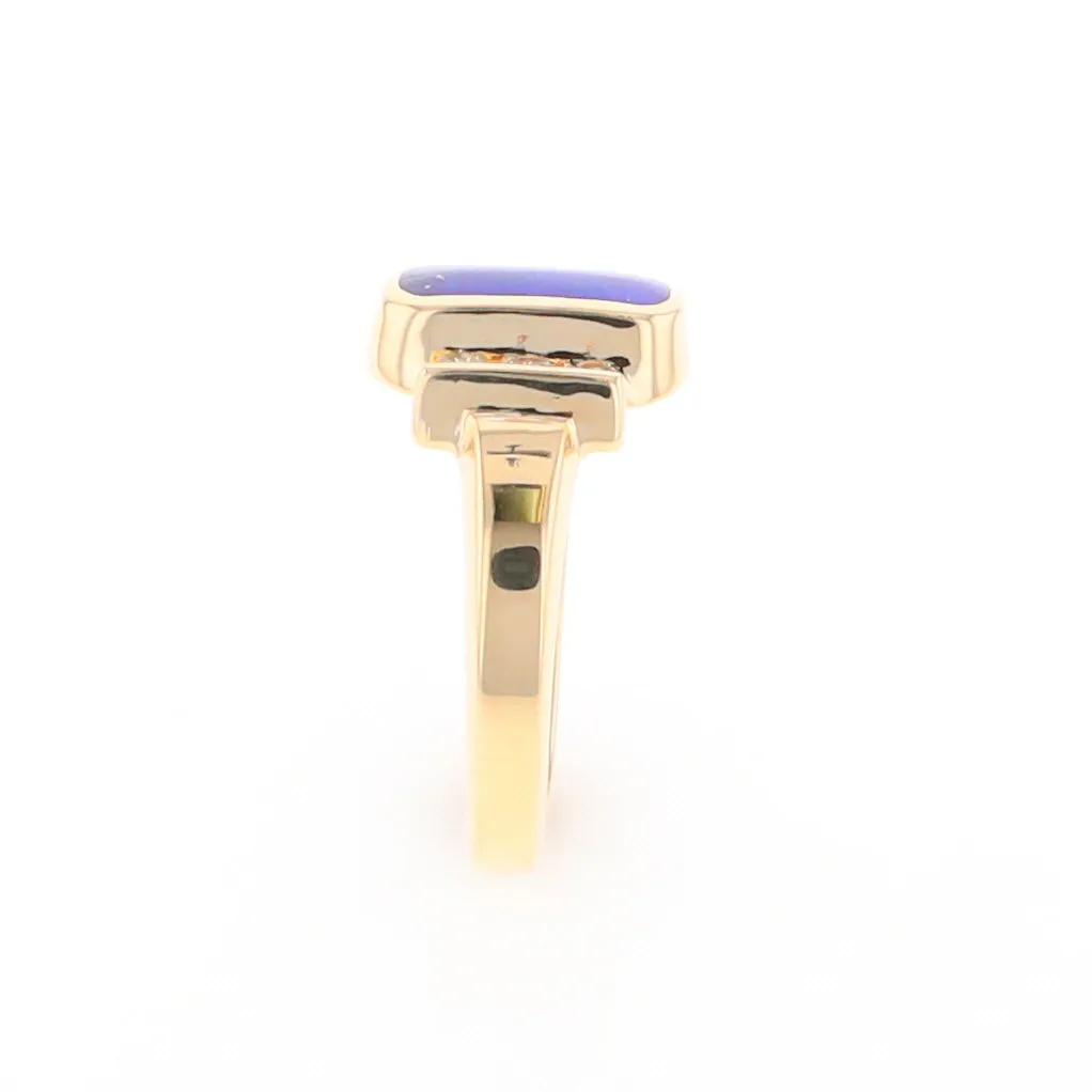 Lapis 0.24ctw Diamond Ring