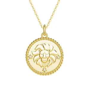 Leo Constellation Lab Grown Diamond Birthstone Pendant Necklace