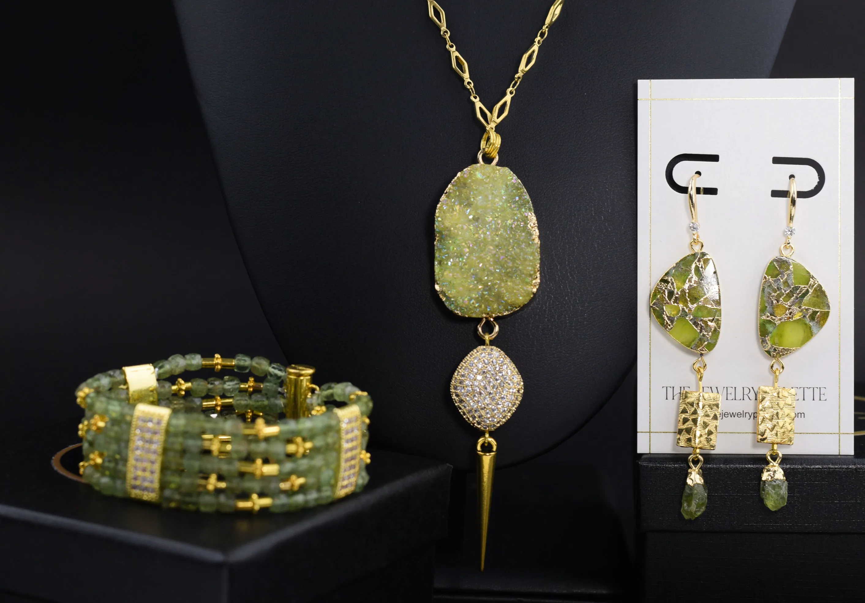 Lila multitier green peridot bracelet
