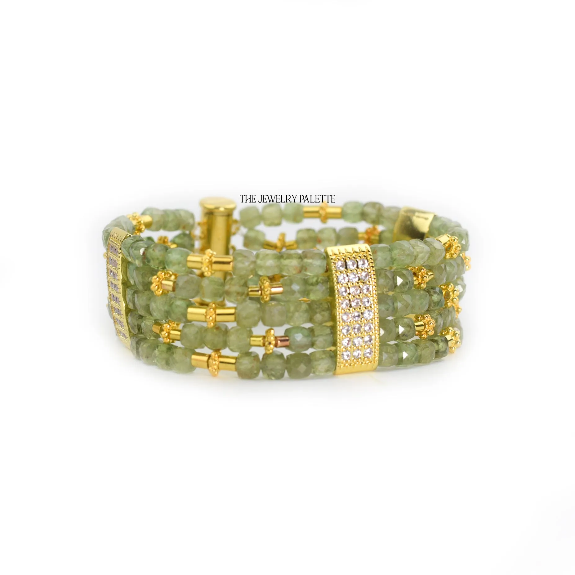 Lila multitier green peridot bracelet