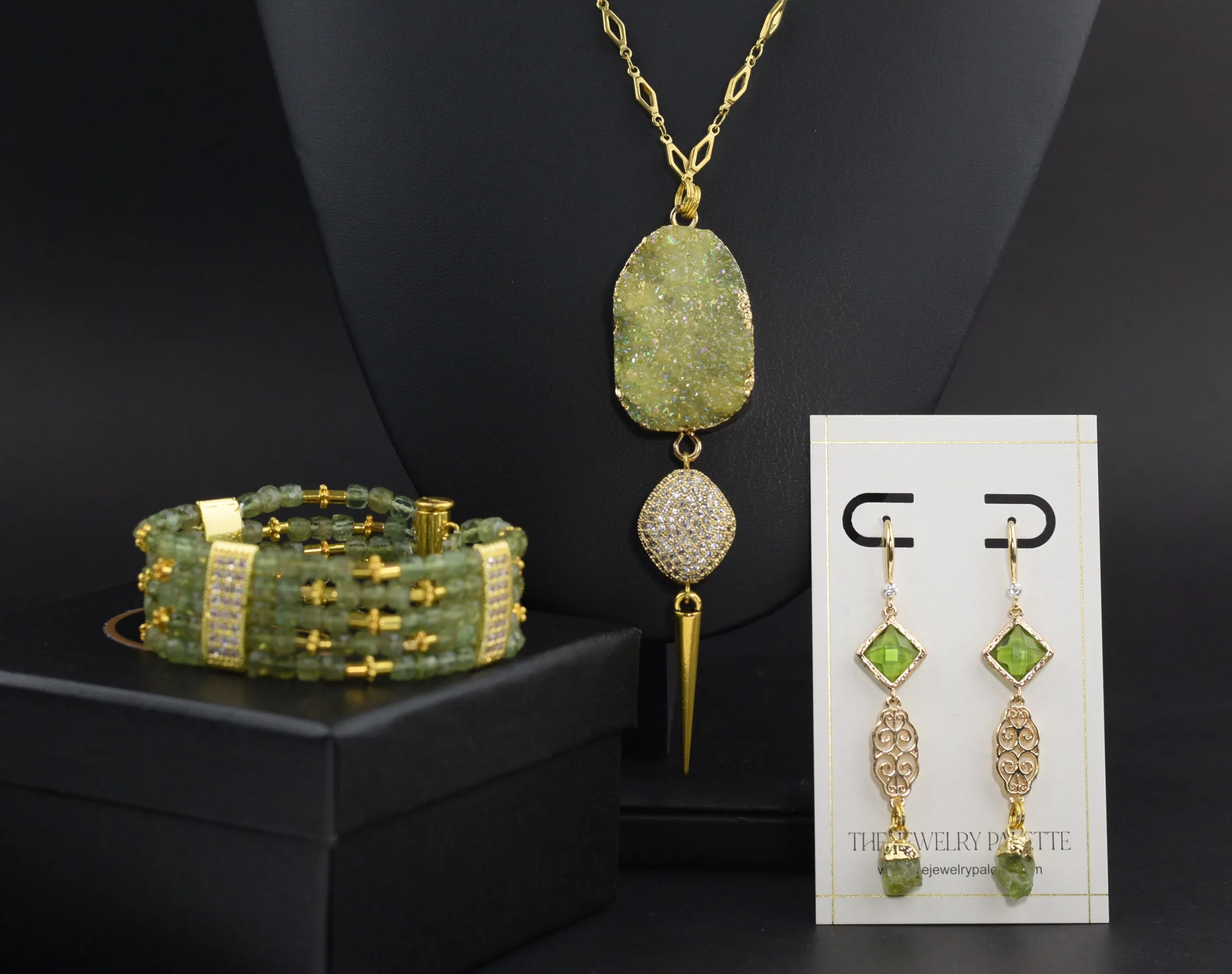 Lila multitier green peridot bracelet