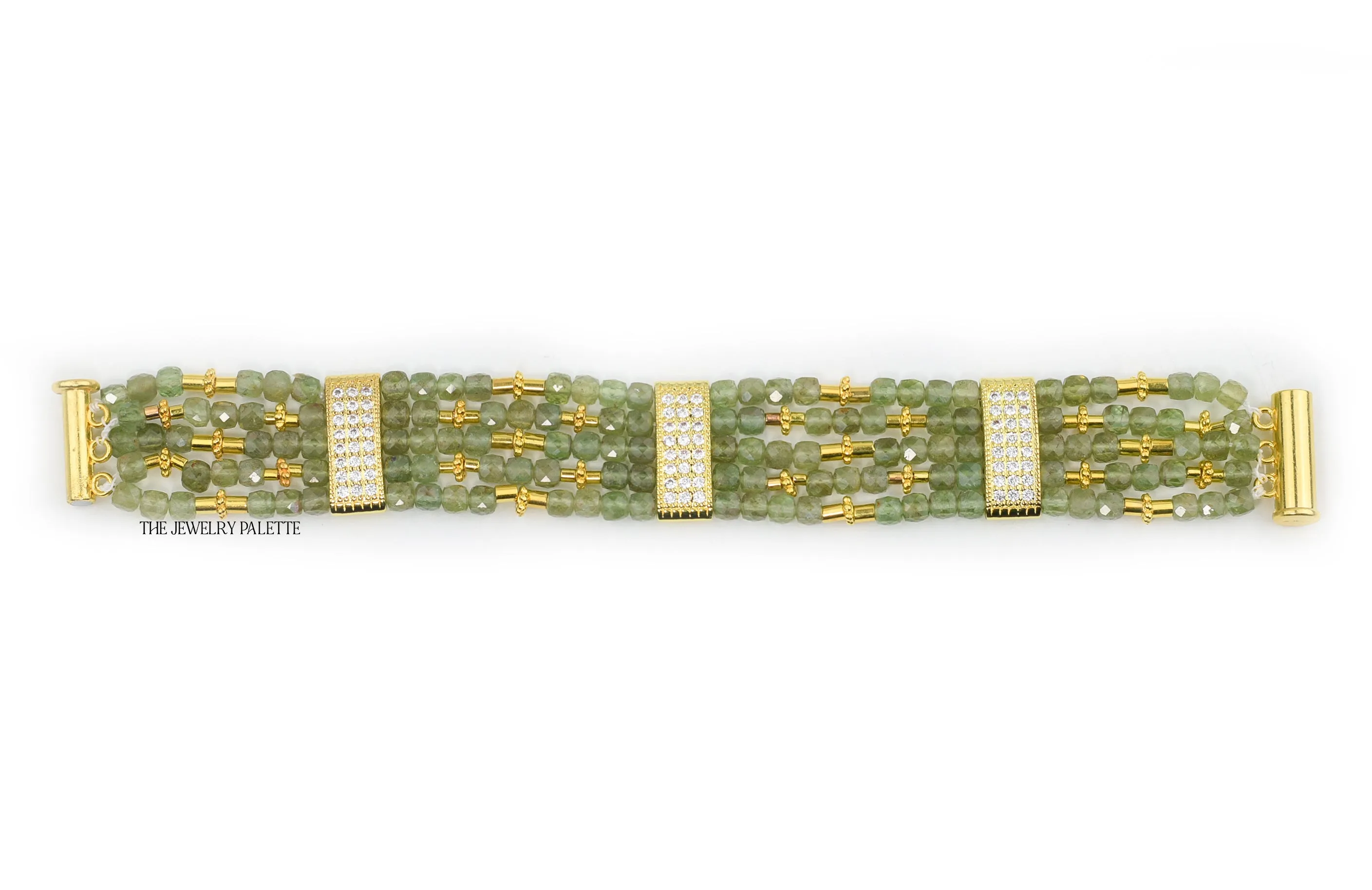 Lila multitier green peridot bracelet