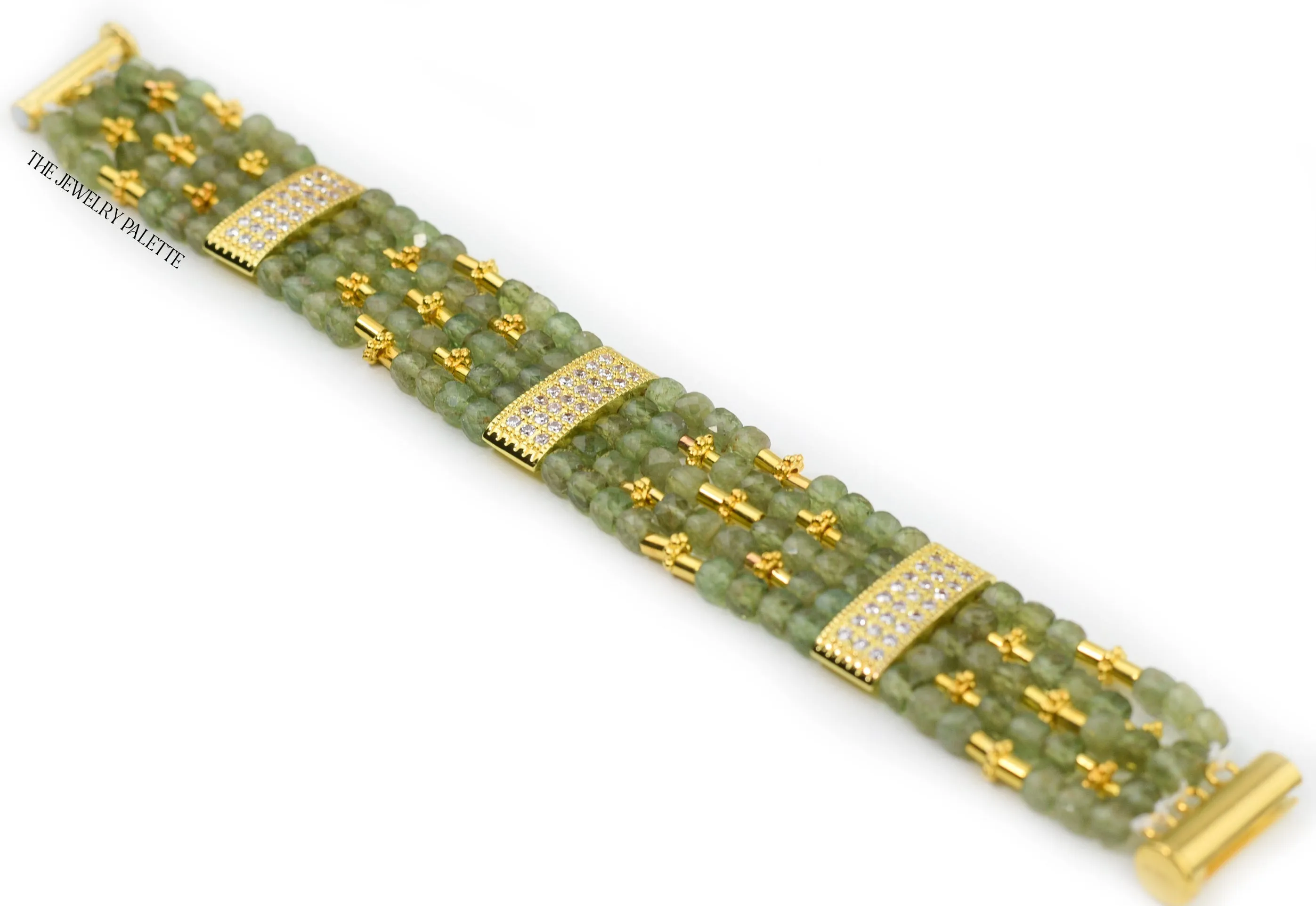 Lila multitier green peridot bracelet