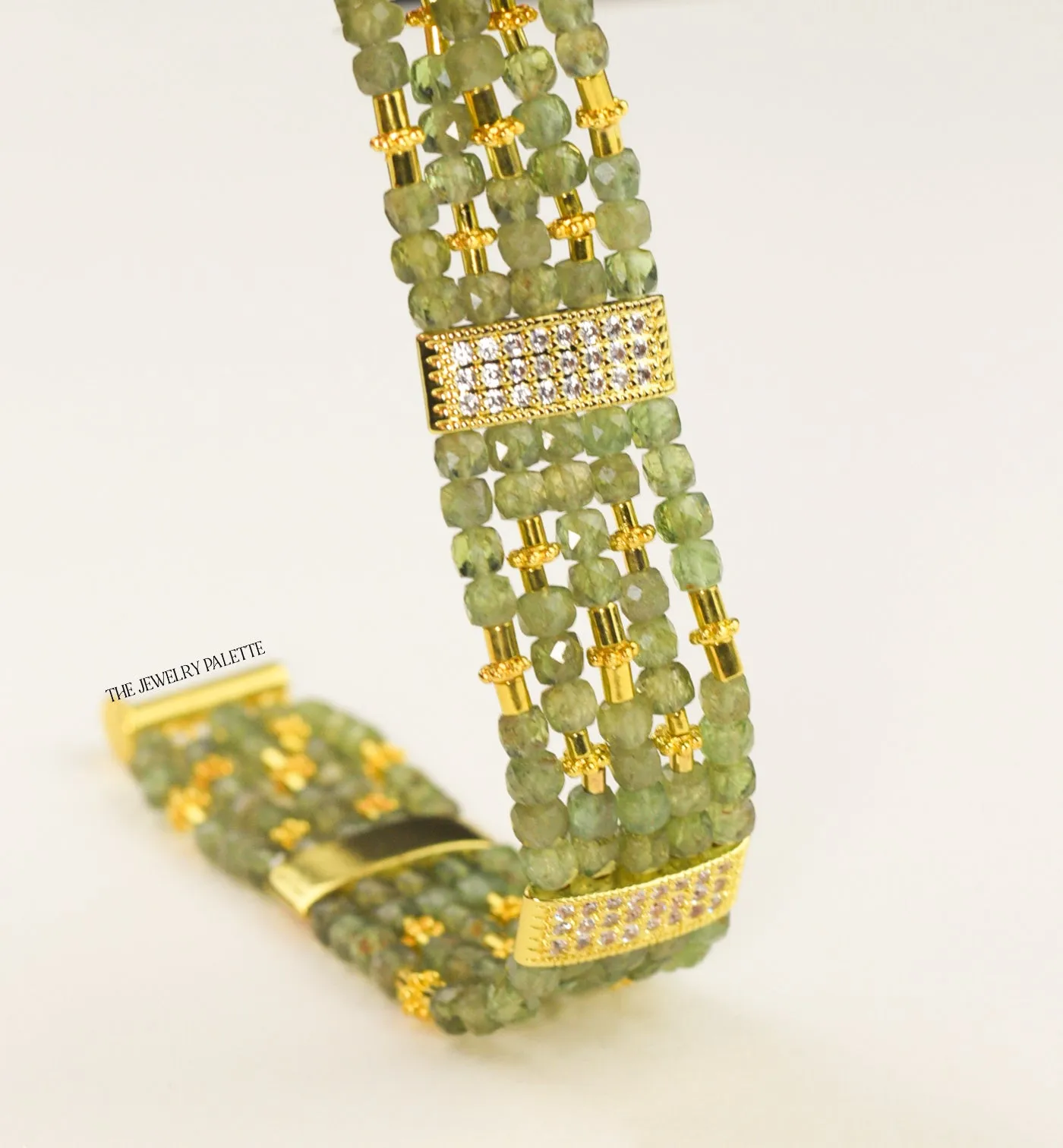 Lila multitier green peridot bracelet