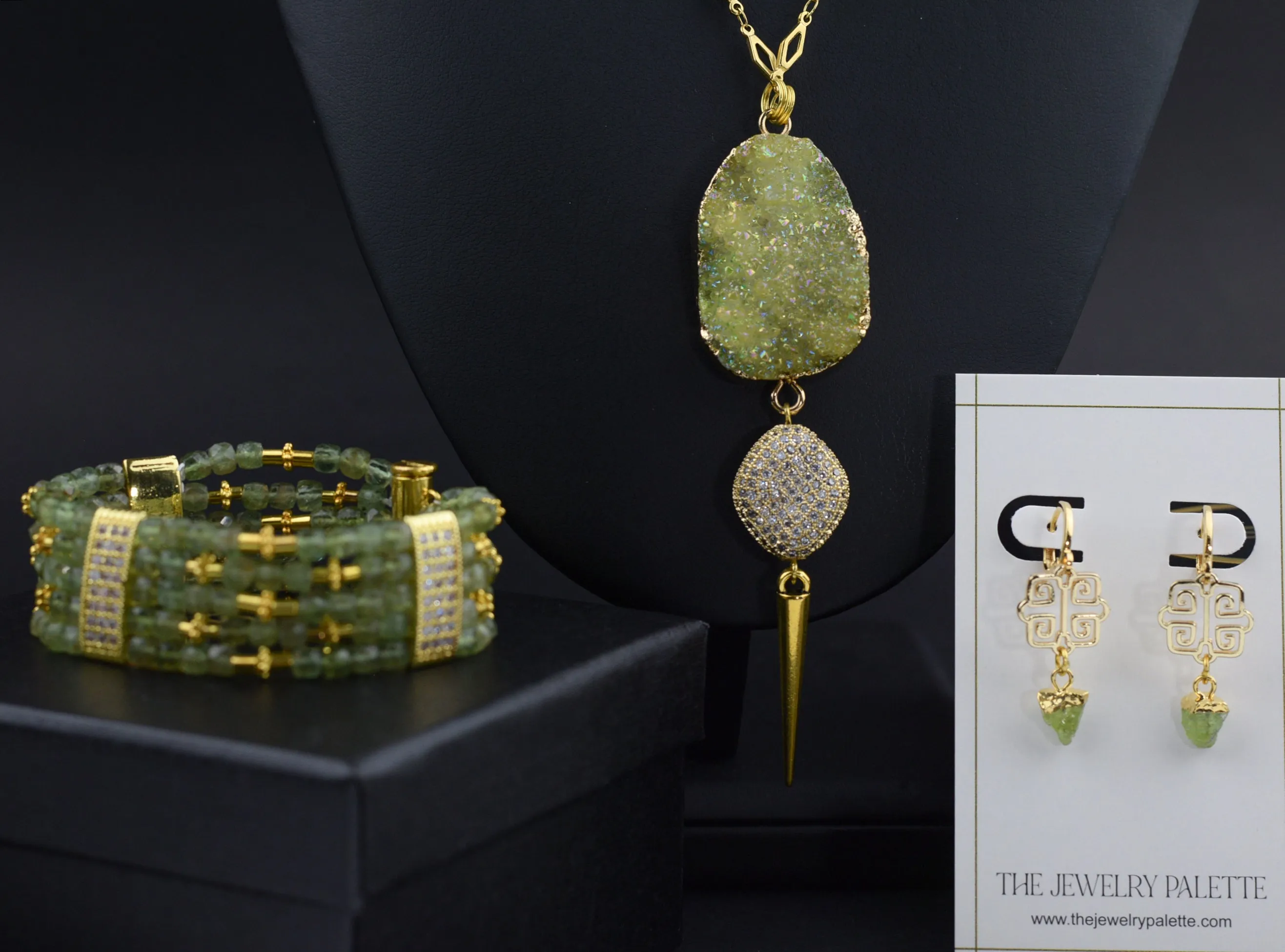Lila multitier green peridot bracelet