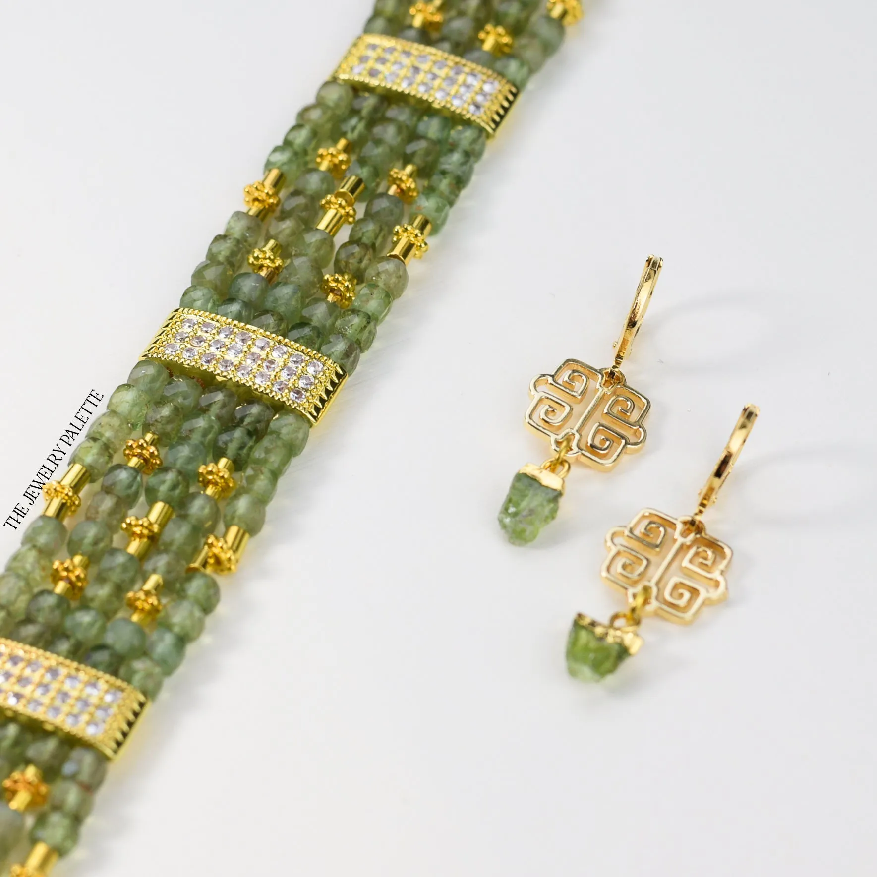 Lila multitier green peridot bracelet